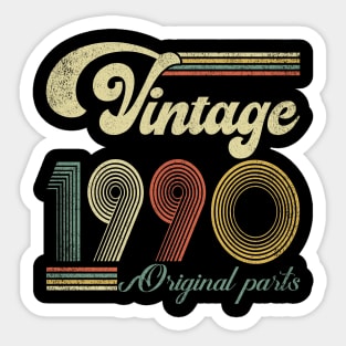 Retro Vintage 1990 34th Birthday Gift Men Women 34 Years Old Sticker